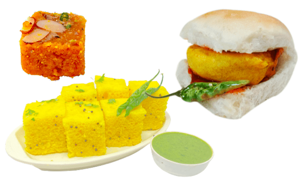 Khaman - vadapav - mohanthal - hmm